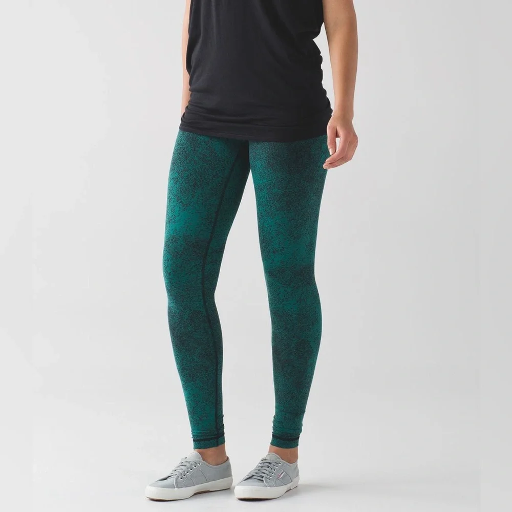 Lululemon Wunder Under High-Rise 30" Luon - Spray Jacquard Hunter Green | 12 - Picture 1 of 12